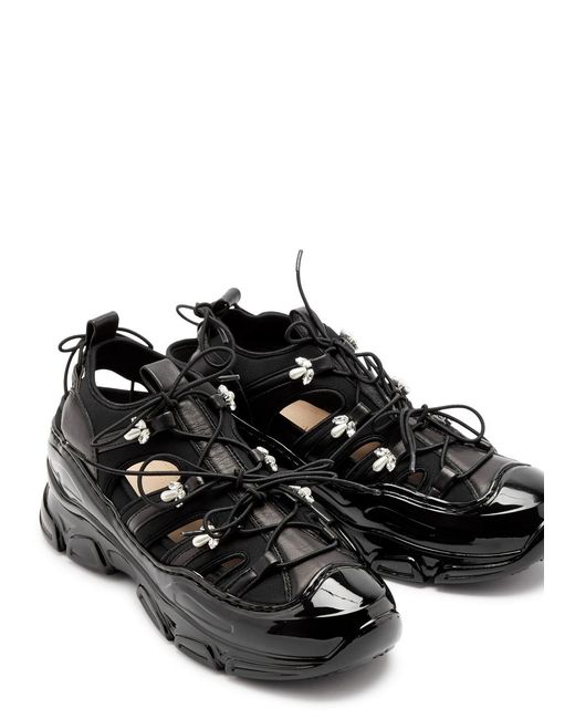 Simone Rocha Black Embellished Neoprene Sneakers