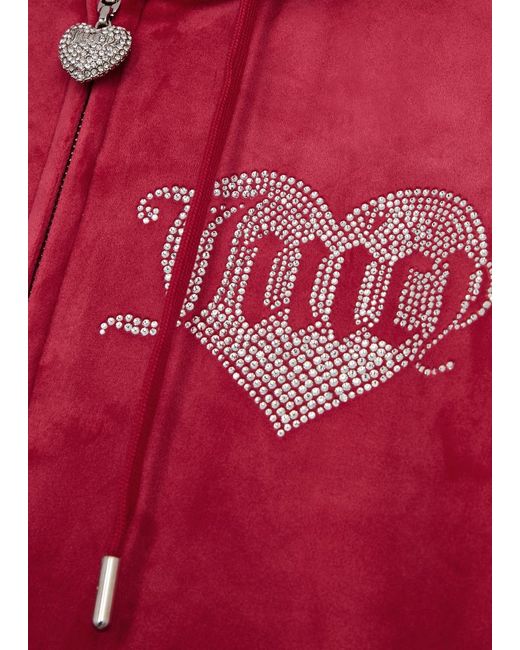 Juicy Couture Red Robertson Logo Velour Sweatshirt