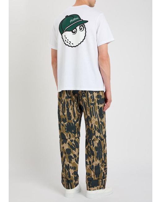 Malbon White Baldwin Printed Cotton T-Shirt for men