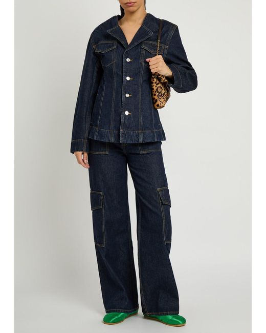 Ganni Blue Panelled Jacket