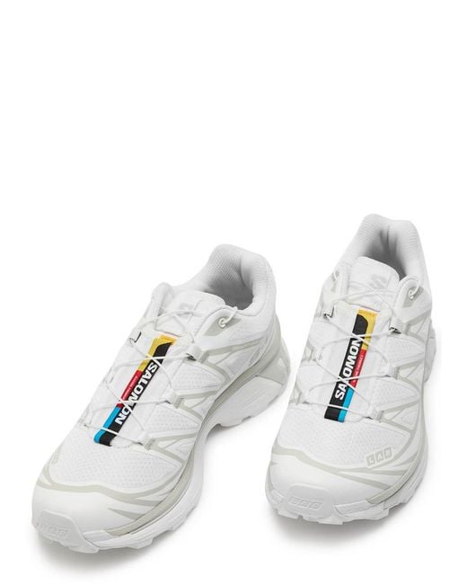 Salomon White Xt-6 Panelled Mesh Sneakers