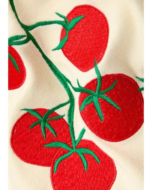 Never Fully Dressed Tomato Embroidered Knit Vest