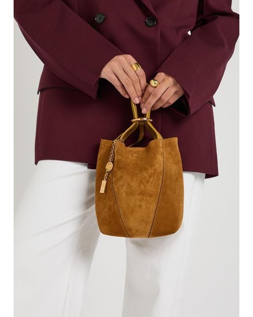 Chloé Brown Spin Mini Suede Tote