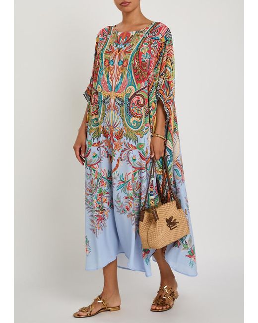 Etro Multicolor Printed Crepe Midi Beach Dress