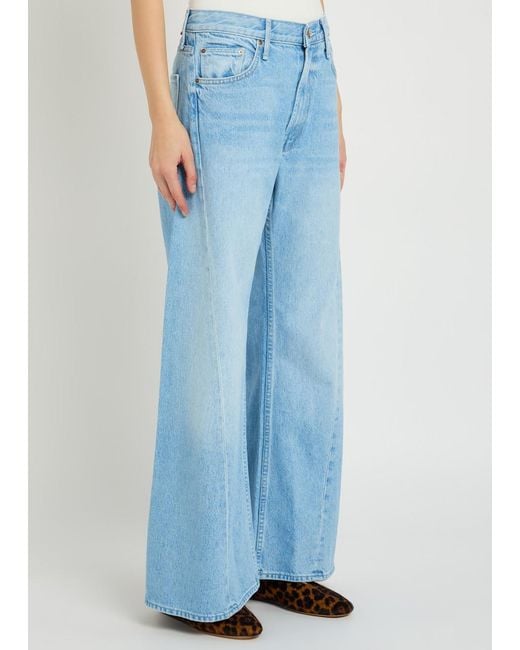 Mother Blue The Lemon Twist Wide-Leg Denim Jeans
