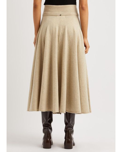 Extreme Cashmere Natural N°313 Twirl Cashmere-blend Midi Skirt