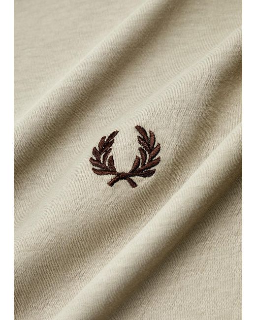 Fred Perry Natural Logo-Embroidered Cotton T-Shirt for men