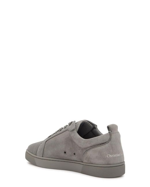 Christian Louboutin Gray Louis Jr Canopy Panelled Velour Sneakers for men