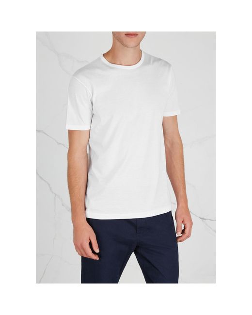 Sunspel White Cotton T-Shirt for men