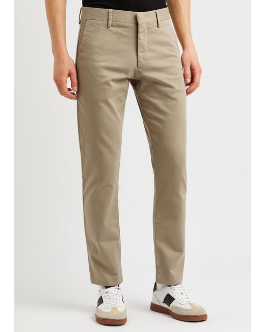 NN07 Natural Theo Stretch-cotton Chinos for men