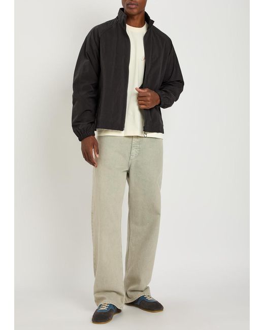 Picante Black Boxy Nylon Track Jacket for men