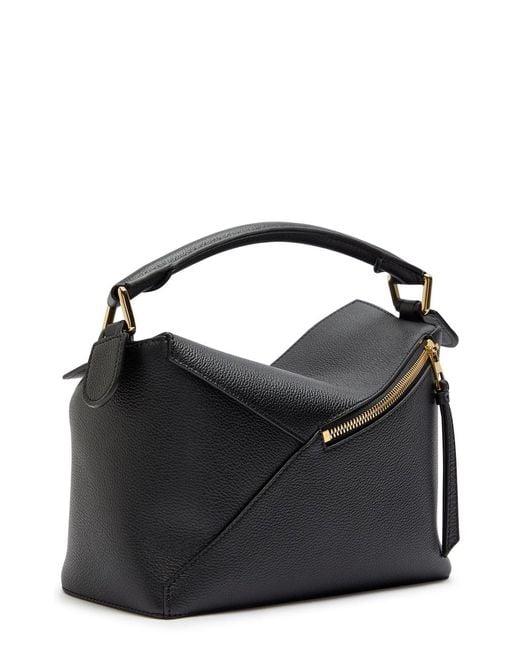 Loewe Black Puzzle Edge Small Leather Top Handle Bag