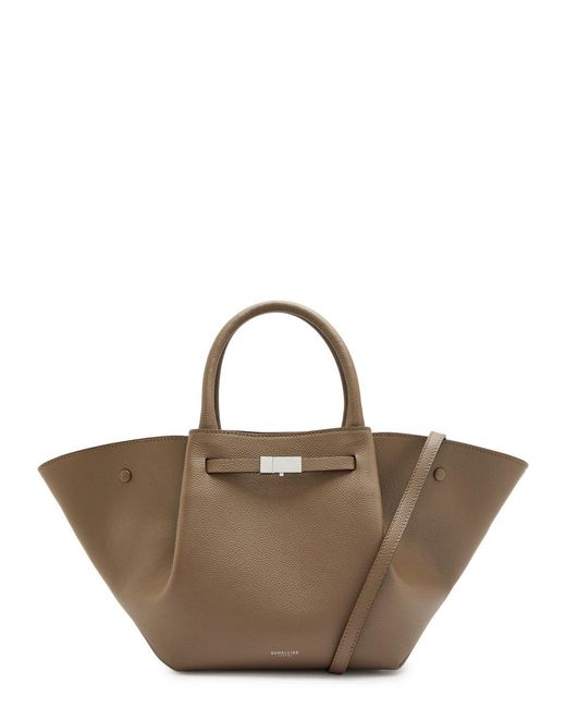 DeMellier London Brown The New York Midi Grained Leather Tote