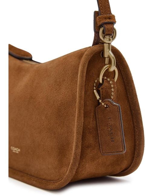 COACH Brown Waverly Suede Cross-Body Bag