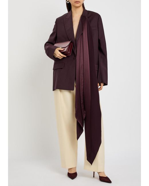 Roksanda Purple Isabel Scarf Wool Blazer