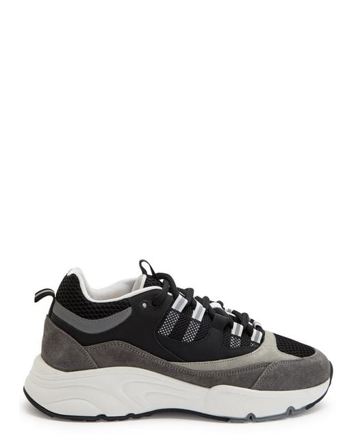 Cleens Black Aero Runner Panelled Mesh Sneakers for men