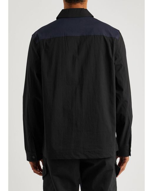 PS by Paul Smith Black Colour-blocked Cotton-blend Overshirt for men