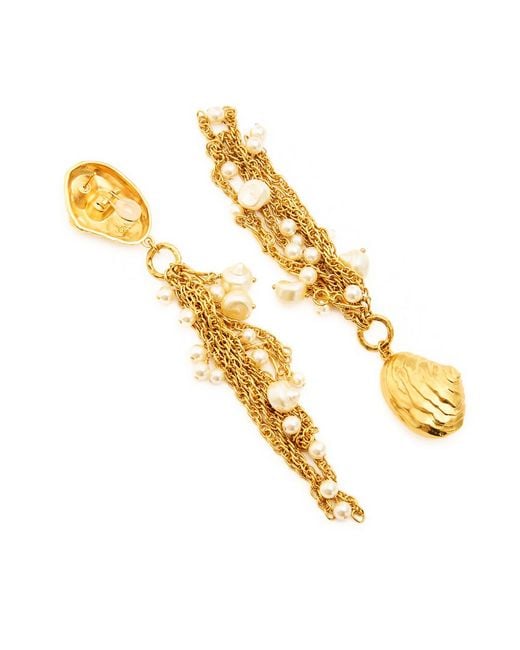 Chloé Metallic The Chloé Shells Embellished Drop Earrings