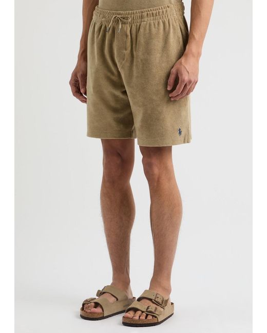 Polo Ralph Lauren Natural Logo-Embroidered Terry Shorts for men