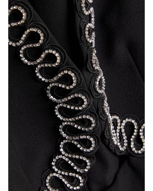 Rebecca Vallance Black Nyx Crystal-Embellished Crepe Midi Dress