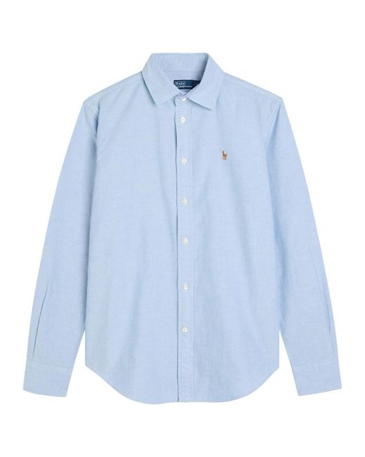 Polo Ralph Lauren Blue Logo-Embroidered Cotton Shirt