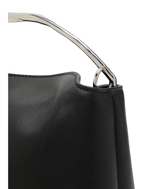 Erdem Black Bloom Mini Leather Top Handle Bag