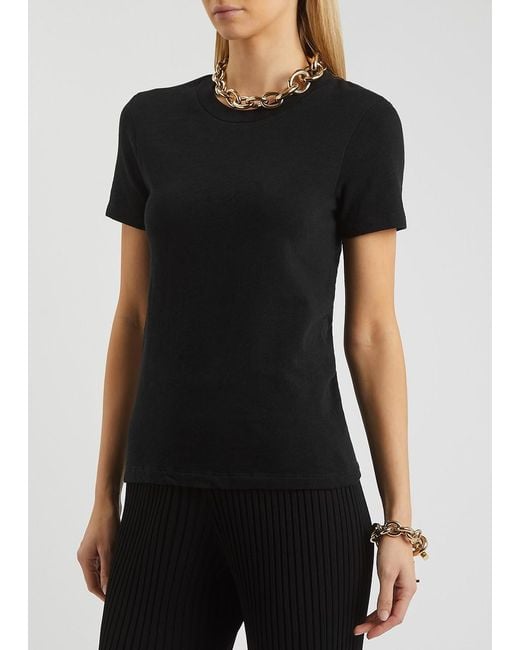 American Vintage Black Sonoma Slubbed Cotton T-Shirt