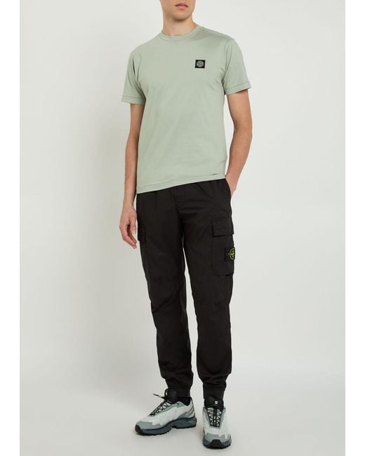 Stone Island Black Stretch-Cotton Cargo Trousers for men