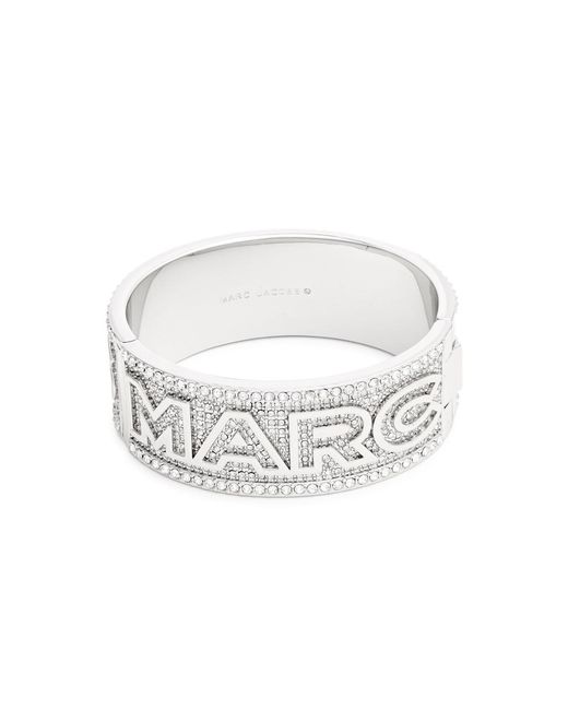 Marc Jacobs White The Monogram Crystal-embellished Bracelet
