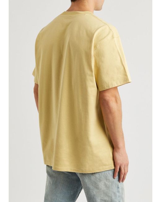 Carhartt Yellow American Script Logo-Embroidered Cotton T-Shirt for men