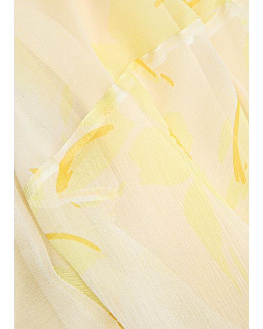 Bec & Bridge Yellow Colmar Asymmetric Chiffon Mini Dress