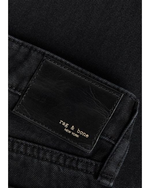 Rag & Bone Black Cam Relaxed Straight-Leg Jeans