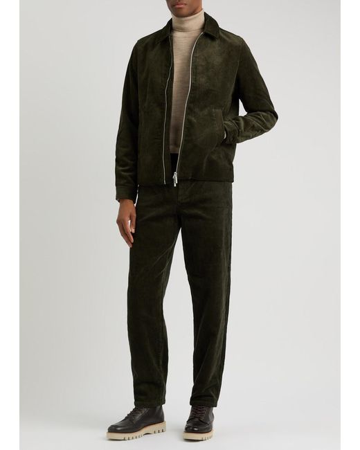 Les Deux Green Kody Straight-Leg Corduroy Trousers for men
