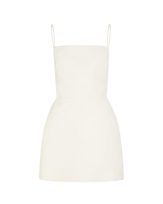 Calvin Klein White Henrietta Open-Back Canvas Mini Dress