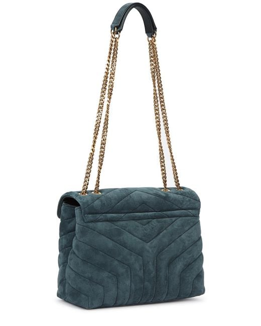 Ysl blue suede bag hotsell