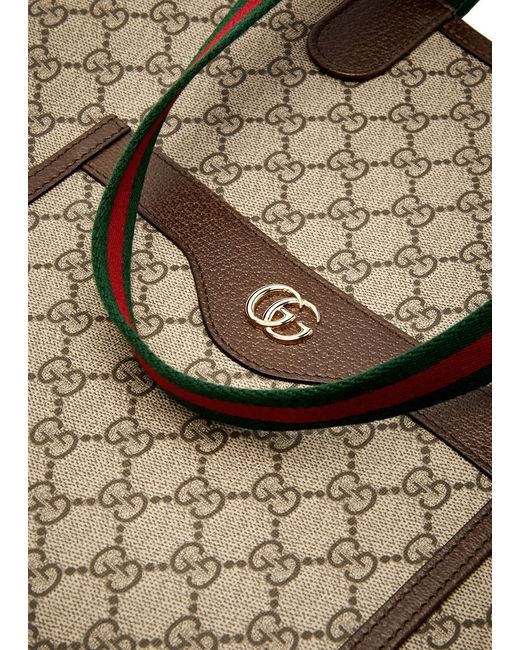 Gucci Brown Ophidia gg Small Monogrammed Tote for men