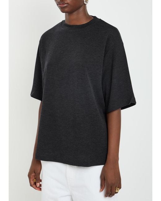 Rohe Black Oversized Merino Wool T-Shirt