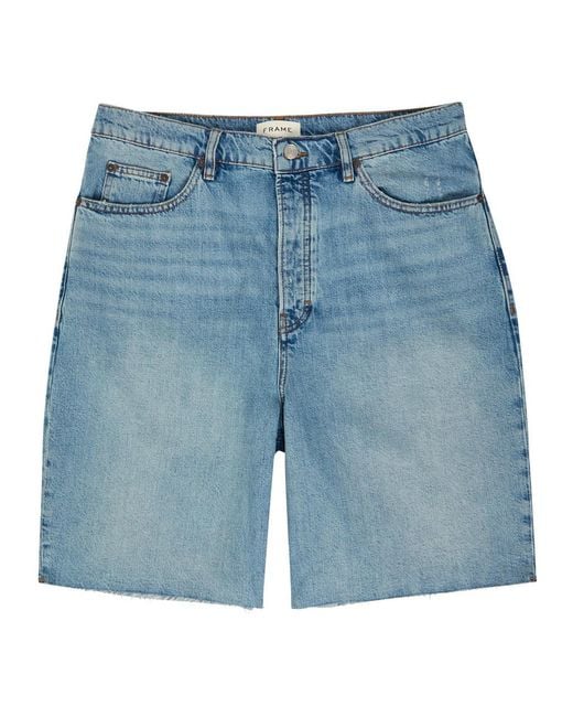 FRAME Blue Baggy Denim Shorts for men