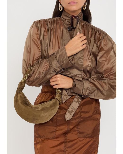 Saint Laurent Brown Rope Suede Hobo Bag