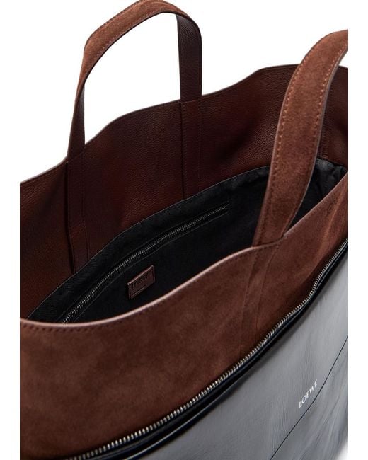 Loewe Black Switch Large Suede And Leather Tote for men