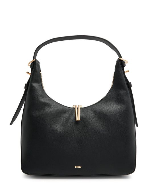 DKNY Black Mindy Hobo Leather Shoulder Bag