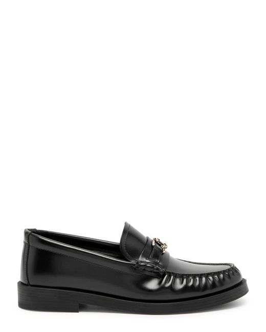 Jimmy Choo Black Addie Leather Loafers