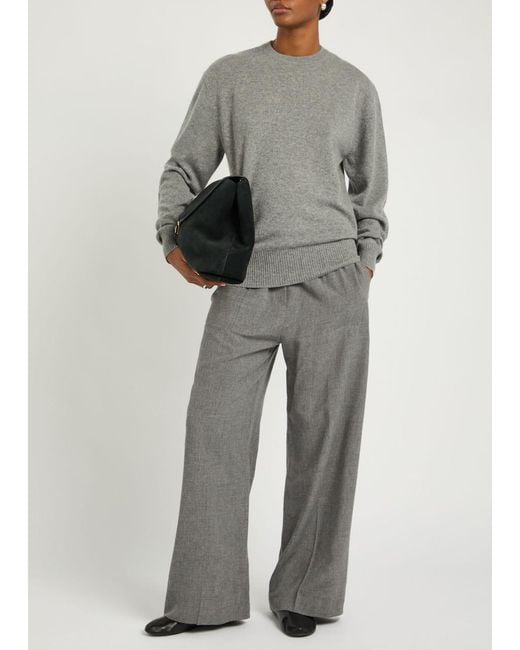 Totême  Gray Classic Crew-Neck Cashmere Jumper