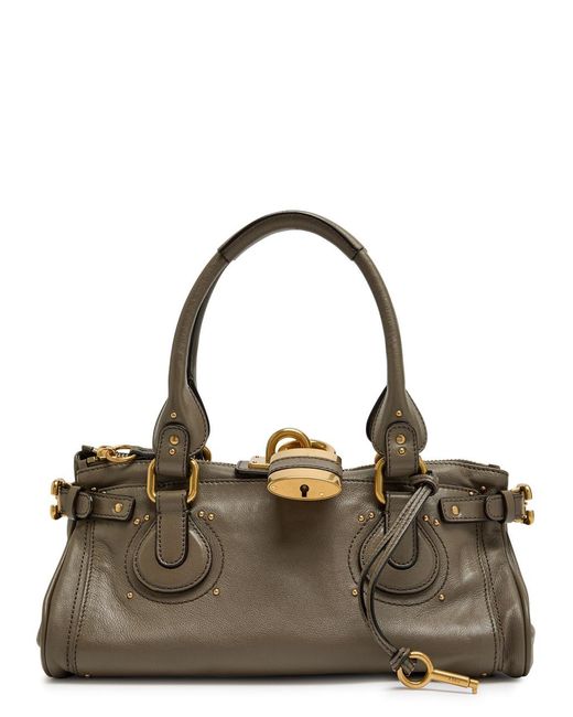 Chloé Metallic Paddington Medium Grained Leather Shoulder Bag