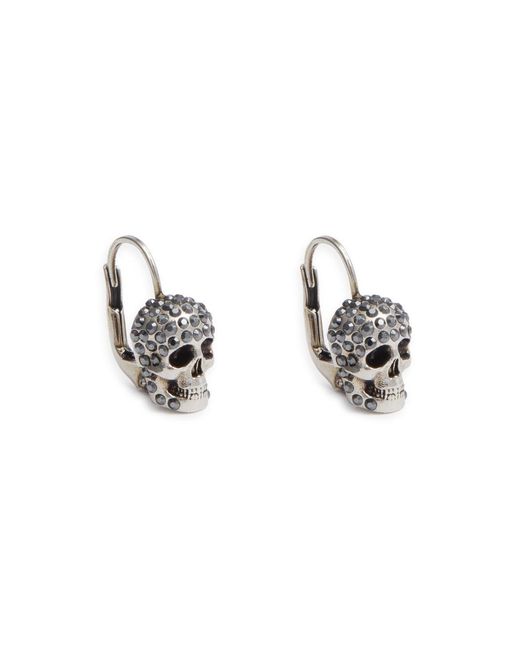 Alexander McQueen Metallic Skull-embellished Hoop Earrings