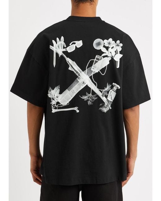Off-White c/o Virgil Abloh Black Scan Arrows Printed Cotton T-shirt for men
