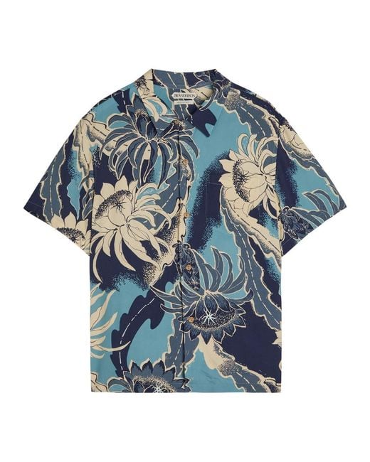 J.W. Anderson Blue Floral-Print Woven Shirt for men