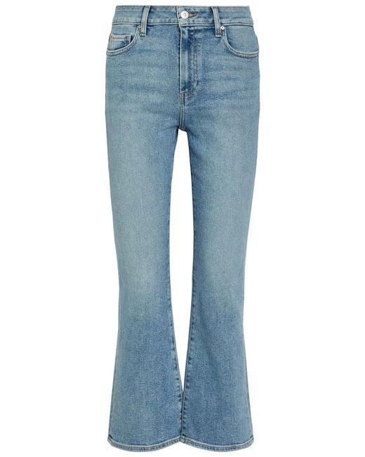 PAIGE Blue Mason Cropped Boot-Leg Jeans