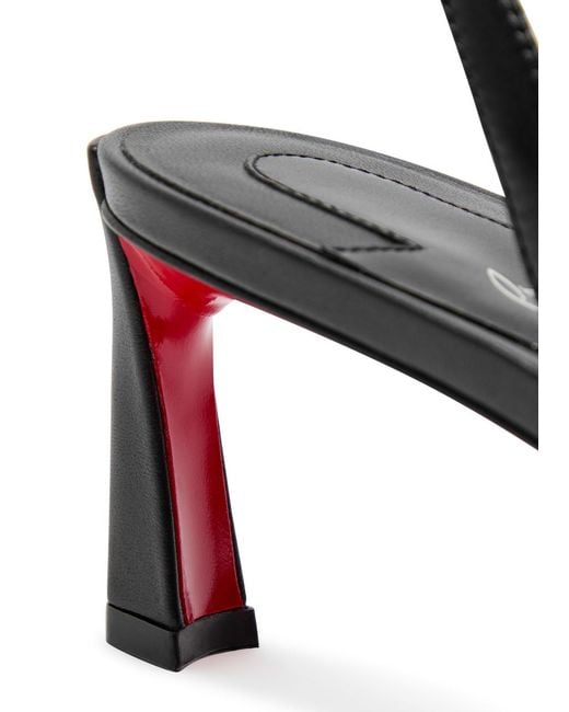 Christian Louboutin Black Condora 55 Leather Slingback Sandals