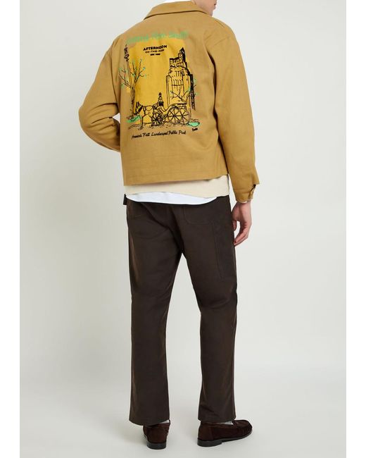 Bode Yellow Central Park Printed Twill Jacket for men